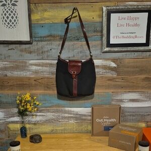 Oroton Black and Brown Shoulder Bag